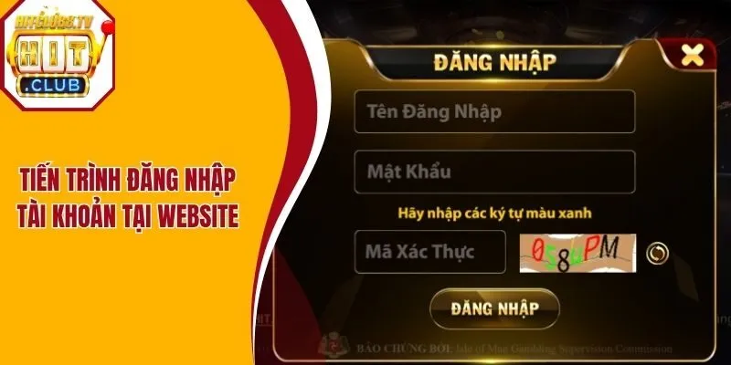 Tiến trình đăng nhập tài khoản tại website