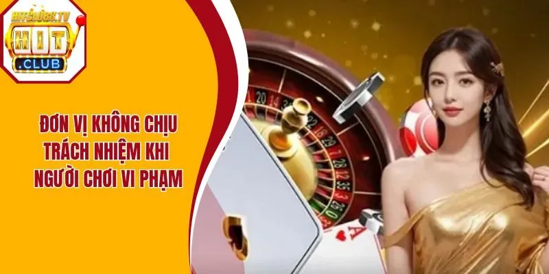 Đơn vị không chịu trách nhiệm khi người chơi vi phạm